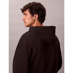 Calvin Klein Felpa con cappuccio e monogramma in spugna di cotone - Vista aggiuntiva 3