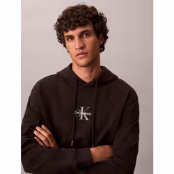 Calvin Klein Felpa con cappuccio e monogramma in spugna di cotone - Vista aggiuntiva 5