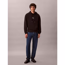 Calvin Klein Felpa con cappuccio e monogramma in spugna di cotone - Vista aggiuntiva 4