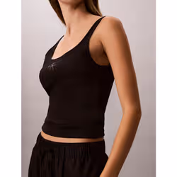 Calvin Klein Canotta in cotone a costine slim - Vista aggiuntiva 6