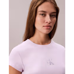Calvin Klein T-shirt con logo in cotone a costine slim - Vista aggiuntiva 2