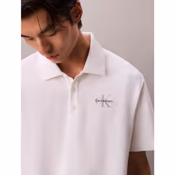 Calvin Klein Polo in piqué di cotone con monogramma - Vista aggiuntiva 2