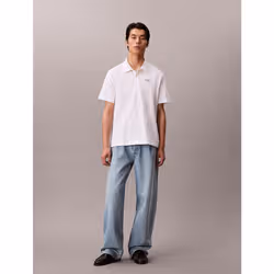 Calvin Klein Polo in piqué di cotone con monogramma - Vista aggiuntiva 3