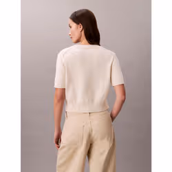 Calvin Klein Maglione con monogramma a maniche corte - Vista aggiuntiva 5