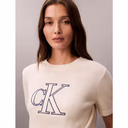Calvin Klein Maglione con monogramma a maniche corte - Vista aggiuntiva 4