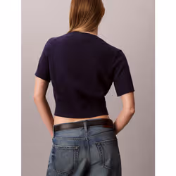 Calvin Klein Maglione con monogramma a maniche corte - Vista aggiuntiva 3