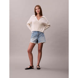 Calvin Klein Pantaloncini in denim sfrangiato con taglio relaxed stile anni '90