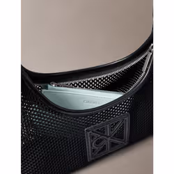 Calvin Klein Borsa da spalla in rete con emblem logo - Vista aggiuntiva 3