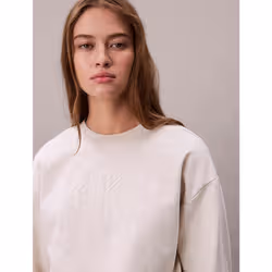 Calvin Klein Felpa in spugna di cotone con monogramma - Vista aggiuntiva 2