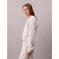 Calvin Klein Felpa in spugna di cotone con monogramma - Vista aggiuntiva 5