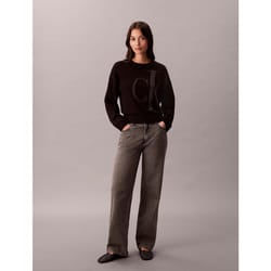 Calvin Klein Top in cotone liscio con monogramma jacquard