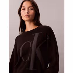 Calvin Klein Top in cotone liscio con monogramma jacquard - Vista aggiuntiva 2
