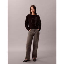 Calvin Klein Top in cotone liscio con monogramma jacquard