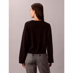 Calvin Klein Top in cotone liscio con monogramma jacquard - Vista aggiuntiva 5