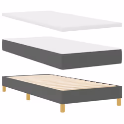 vidaXL Letto a Molle< / strong> Grigio scuro 80 x 200 cm Tessuto - Vista aggiuntiva 2