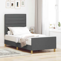 vidaXL Struttura del letto Grigio scuro 100 x 200 cm Tessuto