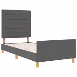 vidaXL Struttura del letto Grigio scuro 100 x 200 cm Tessuto - Vista aggiuntiva 2