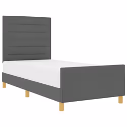 vidaXL Struttura del letto Grigio scuro 100 x 200 cm Tessuto - Vista aggiuntiva 3