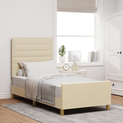 Struttura del letto crema 100x200 cm in tessuto Vidaxl