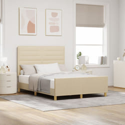 Letto in tessuto crema 140x190 cm Vidaxl