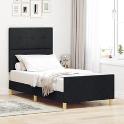 Letto in Tessuto Nero 80x200 cm di Vidaxl