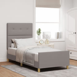 Struttura Letto Tortora 100x200 cm in Tessuto Vidaxl