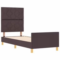 vidaXL Struttura del letto Marrone scuro 80 x 200 cm Tessuto - Vista aggiuntiva 2