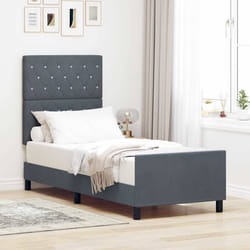 vidaXL Struttura del letto Grigio scuro 80 x 200 cm Velluto