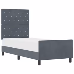 vidaXL Struttura del letto Grigio scuro 80 x 200 cm Velluto - Vista aggiuntiva 3