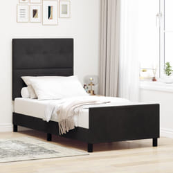 Rete letto Nero 100x200 cm Velluto Vidaxl