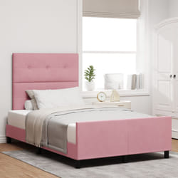 Struttura Letto in Velluto Rosa 120x200 cm Vidaxl