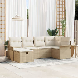 Vidaxl - Set Divano da Giardino 6 Pezzi con Cuscini Beige Rattan