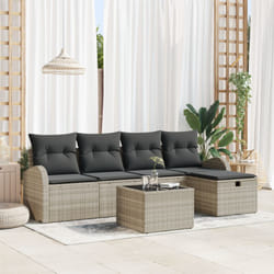 vidaXL Set Divano Giardino con Cuscini Rattan Grigio Chiaro