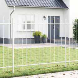 Recinzione da giardino con cima ad arco Bianca 6,8x1,5 m in Acciaio Vidaxl