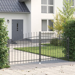 Vidaxl - Cancello da Giardino con Punta a Lancia a Due Ante Grigio 150x300 cm in Acciaio