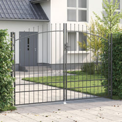 Vidaxl - Cancello da Giardino con Punta a Lancia Doppio Battente Grigio 200x300 cm Acciaio