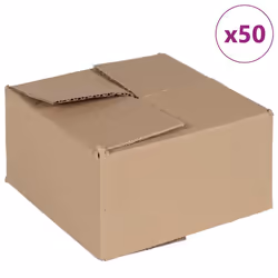vidaXL Scatola Pieghevole 50 pcs Marrone 15 x 15 x 8 cm Cartone - Vista aggiuntiva 2