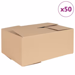 vidaXL Scatola Pieghevole 50 pcs Marrone 35 x 24 x 15 cm Cartone - Vista aggiuntiva 2