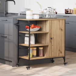 Questo carrello da cucina combina grande funzionalità con un'atmosfera industriale, perfetto per spazi piccoli o per eventi.  ...