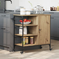 Carrello da cucina Rovere artigianale 87.5x38.5x84.5 cm Legno ingegnerizzato - Vidaxl