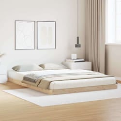 vidaXL Struttura letto a terra Naturale 140 x 210 cm