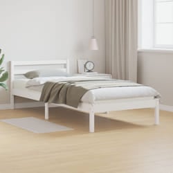 vidaXL Struttura Letto con Testiera Bianca 100x220 cm Legno Massello di Pino