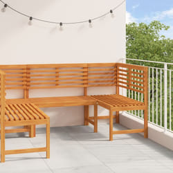 Set Panchina da Giardino in 3 Pezzi in Legno Massello di Acacia Vidaxl