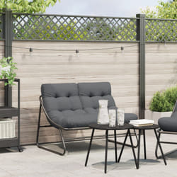 Vidaxl - Panchina da Giardino con Cuscino Nera 110x80x71 cm Acciaio