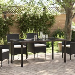 Vidaxl - Tavolo Giardino Nero 160x80x73 cm Vetro Temperato