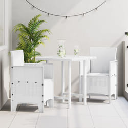 Sedie da Giardino 2 pcs in Polyrattan Bianco Vidaxl