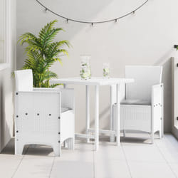 Sedie da giardino con cuscini 2 pz Bianco Polyrattan Vidaxl