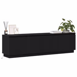vidaXL Mobile TV con LED Rovere nero 180 x 38 x 49 cm - Vista aggiuntiva 3