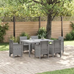 Tavolo da Giardino Grigio Chiaro 150x100x73 cm in Polyrattan Vidaxl