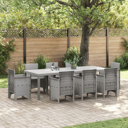 Tavolo da Giardino Grigio Chiaro 250x100x73 cm in Polyrattan Vidaxl